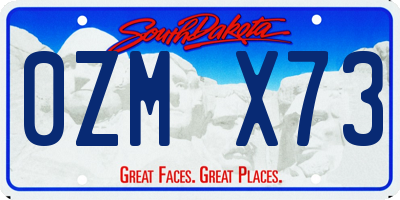 SD license plate 0ZMX73