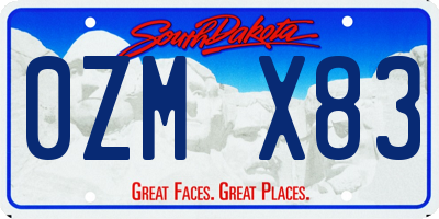 SD license plate 0ZMX83