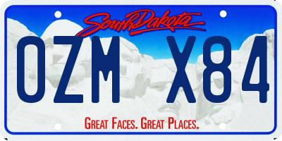 SD license plate 0ZMX84