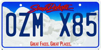 SD license plate 0ZMX85