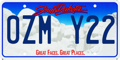 SD license plate 0ZMY22