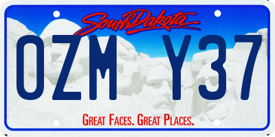 SD license plate 0ZMY37