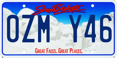 SD license plate 0ZMY46