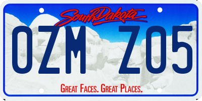 SD license plate 0ZMZ05