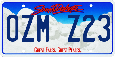 SD license plate 0ZMZ23