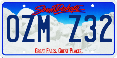 SD license plate 0ZMZ32