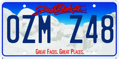 SD license plate 0ZMZ48