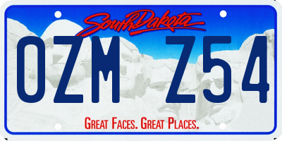 SD license plate 0ZMZ54