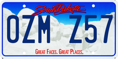 SD license plate 0ZMZ57