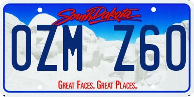 SD license plate 0ZMZ60