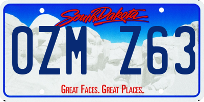 SD license plate 0ZMZ63