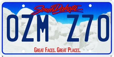 SD license plate 0ZMZ70