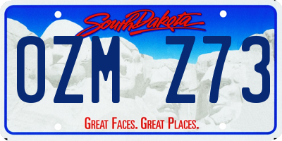 SD license plate 0ZMZ73