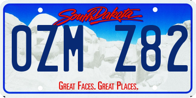 SD license plate 0ZMZ82