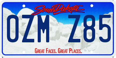 SD license plate 0ZMZ85