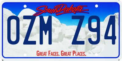 SD license plate 0ZMZ94