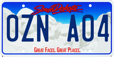 SD license plate 0ZNA04