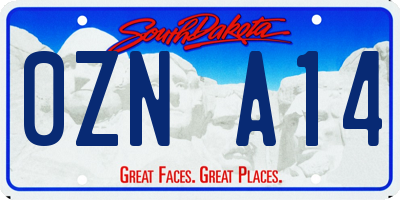 SD license plate 0ZNA14