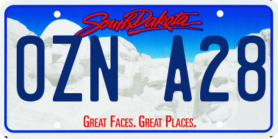 SD license plate 0ZNA28