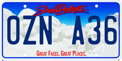 SD license plate 0ZNA36