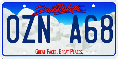 SD license plate 0ZNA68