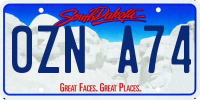 SD license plate 0ZNA74