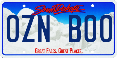 SD license plate 0ZNB00