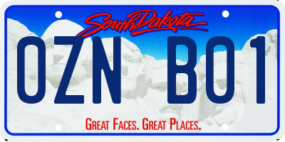 SD license plate 0ZNB01