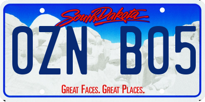 SD license plate 0ZNB05