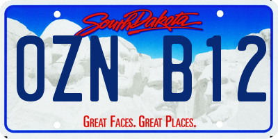 SD license plate 0ZNB12