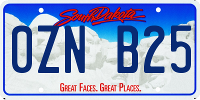SD license plate 0ZNB25
