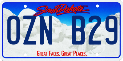 SD license plate 0ZNB29