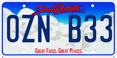 SD license plate 0ZNB33