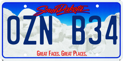 SD license plate 0ZNB34