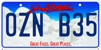 SD license plate 0ZNB35