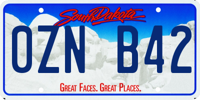 SD license plate 0ZNB42