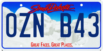 SD license plate 0ZNB43