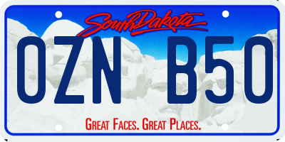 SD license plate 0ZNB50