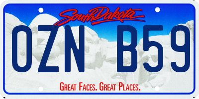 SD license plate 0ZNB59