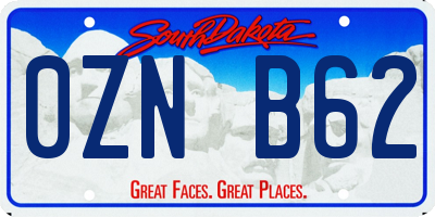 SD license plate 0ZNB62