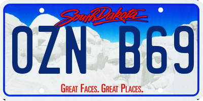 SD license plate 0ZNB69