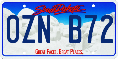 SD license plate 0ZNB72