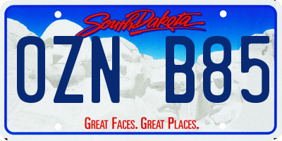 SD license plate 0ZNB85