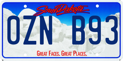 SD license plate 0ZNB93