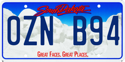 SD license plate 0ZNB94
