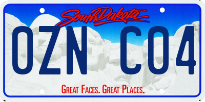 SD license plate 0ZNC04