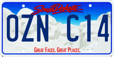 SD license plate 0ZNC14