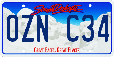 SD license plate 0ZNC34