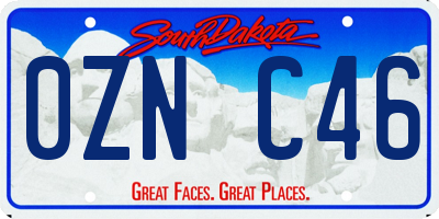 SD license plate 0ZNC46