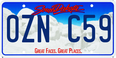 SD license plate 0ZNC59